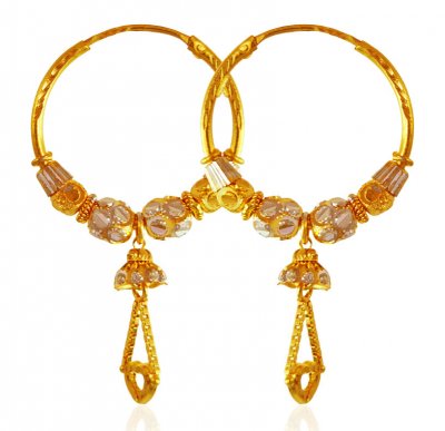 22karat Gold 2 tone Hoops ( Hoop Earrings )