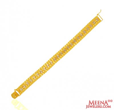 22Kt Gold Two Tone Bracelet ( Men`s Bracelets )