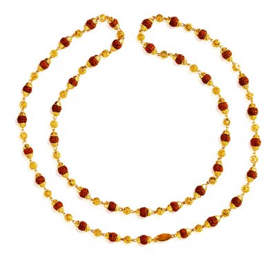 22 K Gold Rudraksh Mala 26In ( Men`s Gold Chains )