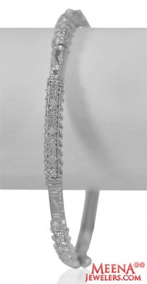 18k White gold kada (bangle) ( Stone Bangles )