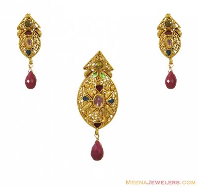 Indian Gold Pendant Set ( Antique Pendant Sets )