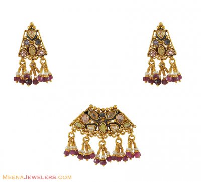 Indian Gold Pendant Set ( Antique Pendant Sets )