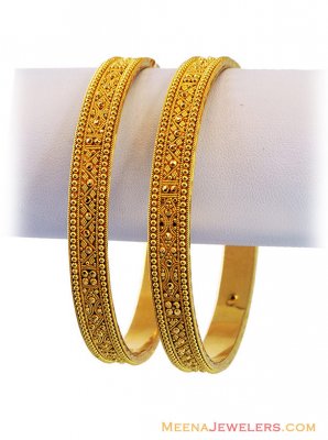 22K  Filigree Gold  Bangles(2 Pcs) ( Gold Bangles )