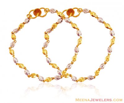 Two Tone Gold Balls Kids Bracelet ( 22Kt Baby Bracelets )