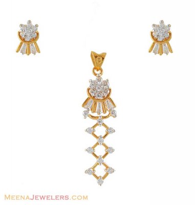 22K Gold Signity Pendant Set ( Fancy Pendant Set )