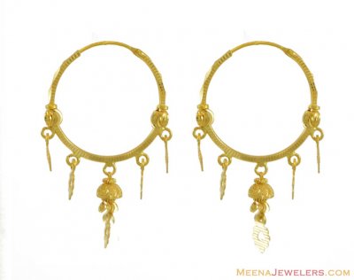 22k Fancy Gold Bali ( Hoop Earrings )