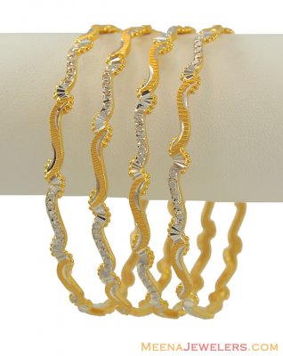 22Kt Gold fancy Bangles ( Two Tone Bangles )