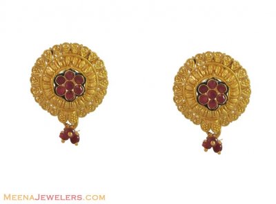 22Kt Gold Tops with Ruby ( 22 Kt Gold Tops )