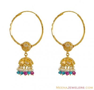 22K Designer Chandelier Hoop ( Hoop Earrings )