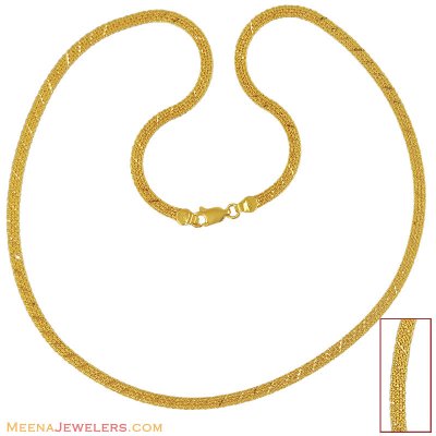 22k Mens Flat Chain(18 Inches) ( Men`s Gold Chains )