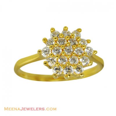 22k Delicate Simple Flower Ring ( Ladies Signity Rings )