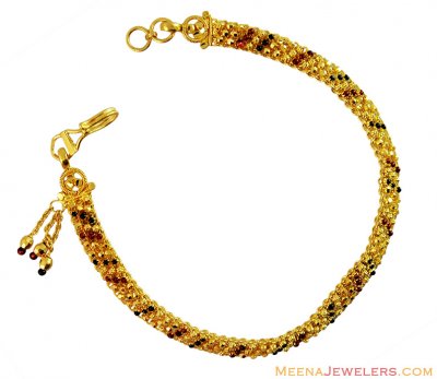 Delicate Meena Bracelet 22k Gold ( Ladies Bracelets )