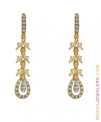22 Kt Gold Signity Earring - ErSi7003 - 22 Kt Gold fancy Signity ...