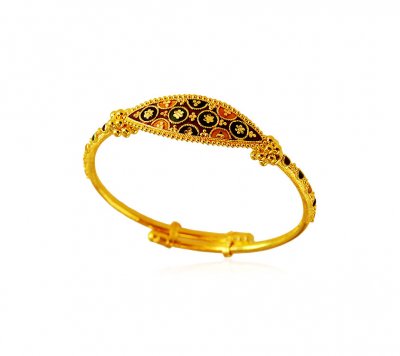 22Kt Gold Meenakari Baby Kadas ( Baby Bangles )