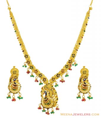 22K Designer Peacock Necklace Set ( 22 Kt Gold Sets )