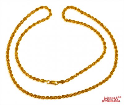 22 Kt Gold Rope Chain ( Plain Gold Chains )