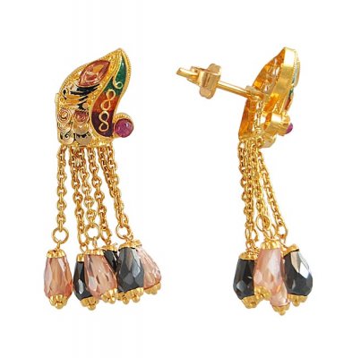 Gold Earrings with Hangings ( 22Kt Gold Fancy Earrings )