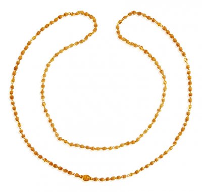 22 Karat Gold Holy White Tulsi Mala ( 22Kt Long Chains (Ladies) )