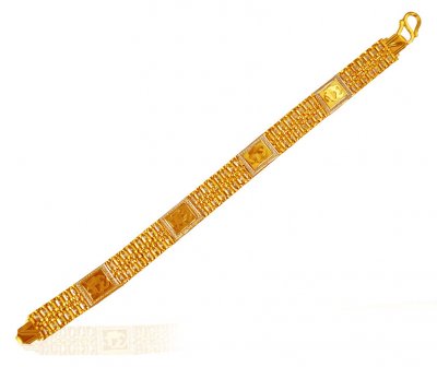 22K Gold Two Tone OM Bracelet ( Men`s Bracelets )