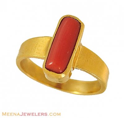 Coral Birthstone Ring (22Kt) ( Astrological BirthStone Rings )