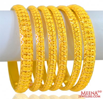 22K Gold Bangles Set of 6 ( Set of Bangles )