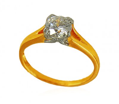 22K Gold Solitaire Ring ( Ladies Signity Rings )