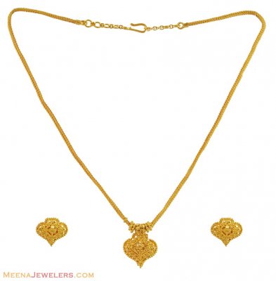 22K Gold Filigree Necklace Set ( Light Sets )