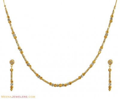 Gold Two Tone Necklace Set ( Light Sets )