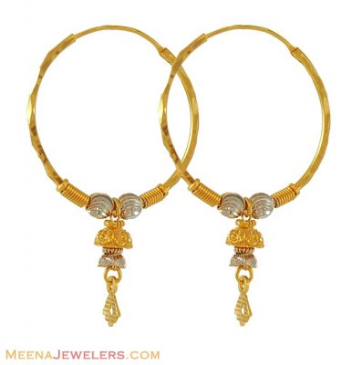 22k Gold Fancy hoops ( Hoop Earrings )