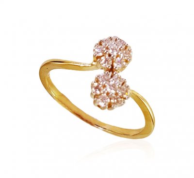 18KT Gold Diamond Ring For Ladies ( Diamond Rings )