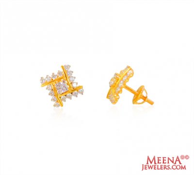 22K Gold Signity Earrings ( Signity Earrings )