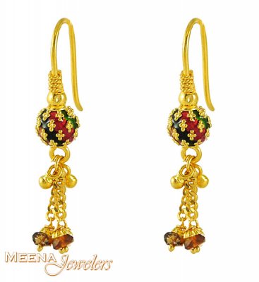 22K Hook Earrings ( 22Kt Gold Fancy Earrings )