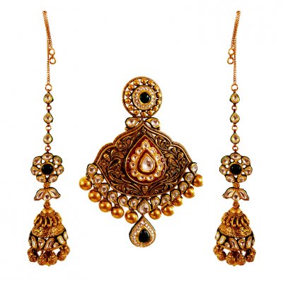 22K Gold Antique Pendant Set ( Antique Pendant Sets )