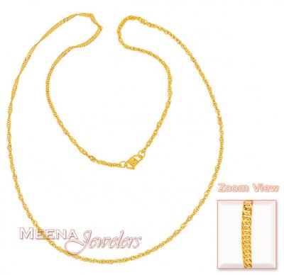 22Kt Gold Chain (16 Inch) ( Plain Gold Chains )