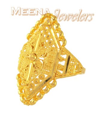 22Kt Ladies Ring (Filigree Work) ( Ladies Gold Ring )