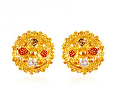 22kt Gold Earrings ( 22 Kt Gold Tops )