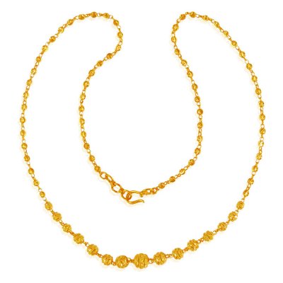 22 KT Yellow Gold Balls Chain ( 22Kt Gold Fancy Chains )