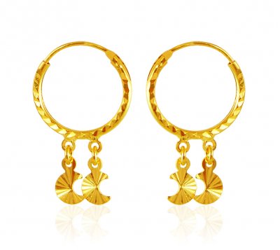 22 Kt Gold Hoop Earrings - ErHp20535 - 22Kt Gold Hoop Earrings are ...