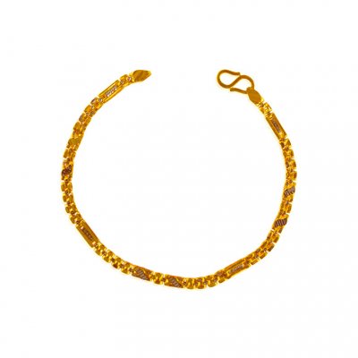 22kt Gold Two Tone Mens Bracelet ( Men`s Bracelets )