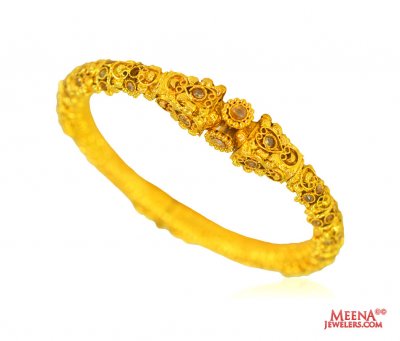 Gold Bangle With Polkie Stones ( Precious Stone Bangles )