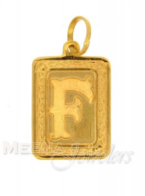 22Kt Initial ( F) Pendant ( Initial Pendants )