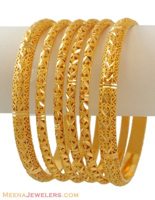 22Kt Gold Bangles (Set of 6) ( Set of Bangles )