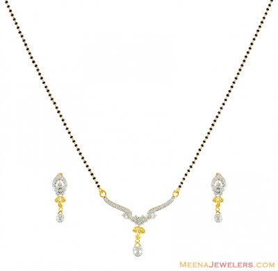 22K Gold Cz Mangalsutra Set ( Gold Mangalsutra Sets )