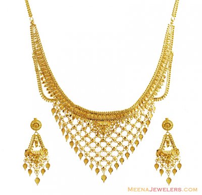 22K Designer Gold Necklace Set  ( 22 Kt Gold Sets )