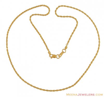 Gold Rope Chain (16 Inches) ( Plain Gold Chains )