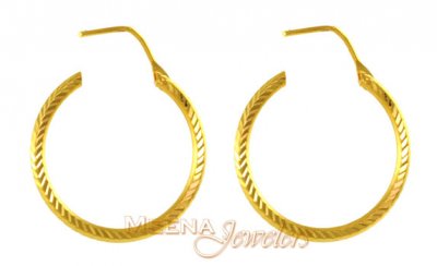 Gold Hoops (22 Karat) ( Hoop Earrings )
