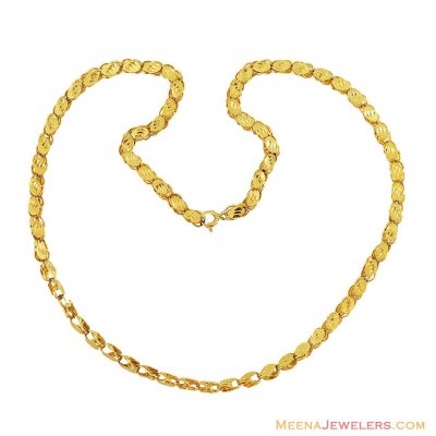 21k Gold Fancy Chain - ChFc11723 - 21k gold fancy style chain in matte ...