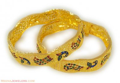 22K Menakari Bangles ( 2 pcs) ( Kadas )