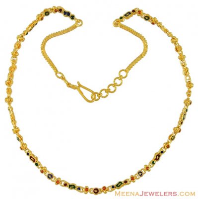 Indian Meenakari Chain (22k Gold) ( 22Kt Gold Fancy Chains )