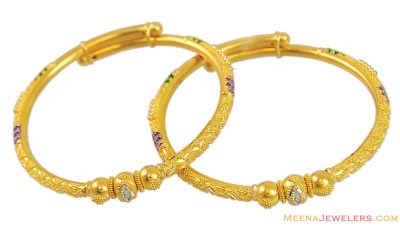 22K Filigree Baby Bangles (2 Pieces) ( Baby Bangles )